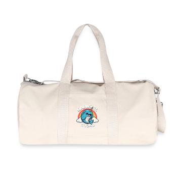 Narwhal Squad Cute Cartoon Rainbow Marine Animal - Recycled Canvas Sports Bag by Stanley/Stella - natural - Front