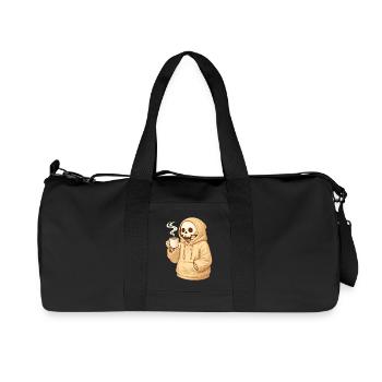 Squelette douillet en sweat à capuche avec tasse - Sac de sport en toile recyclée Stanley/Stella - noir - Devant