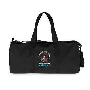mer Baltique BESOIN DE THÉRAPIE N’A BESOIN QUE DE RÜGEN - Sac de sport en toile recyclée Stanley/Stella - noir - Devant