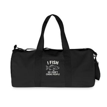 I Fish So I Don't Choke People Angler Spruch Angel - Recycled Canvas Sports Bag by Stanley/Stella - black - Front