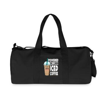 Cute Kawaii Iced Coffee Pastel Drink Graphic - Recycled Canvas Sports Bag by Stanley/Stella - black - Front