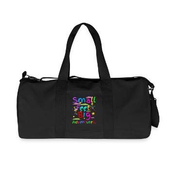 Petits pieds, grandes aventures - Sac de sport en toile recyclée Stanley/Stella - noir - Devant