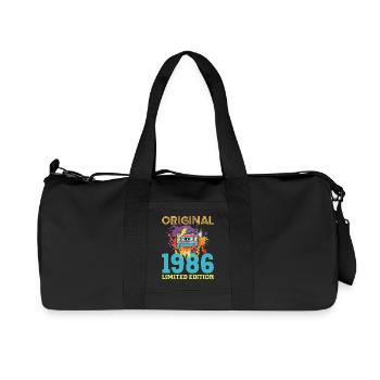 40 Year Anniversary 1986 Retro Vintage Cassette - Recycled Canvas Sports Bag by Stanley/Stella - black - Front