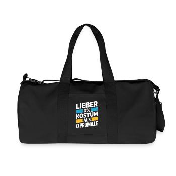 Better 0% costume than 0 per mille booze carnival - Recycled Canvas Sports Bag by Stanley/Stella - black - Front