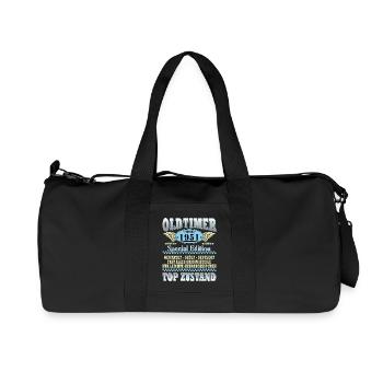 Vintage car built in 1951 Born Vintage Birthday - Recycled Canvas Sports Bag by Stanley/Stella - black - Front