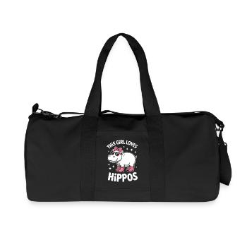 Nilpferd Sprüche Flusspferd Witz Nilpferd Geschenk - Recycelte Canvas-Sporttasche von Stanley/Stella - Schwarz - Vorne