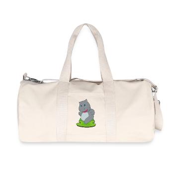 Nilpferd Jogger Joggen Sport - Recycelte Canvas-Sporttasche von Stanley/Stella - Naturweiß - Vorne