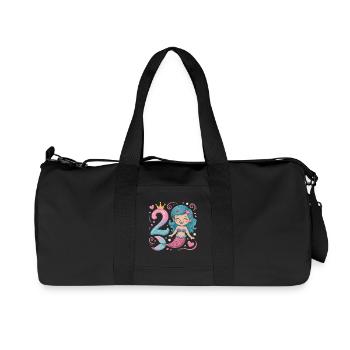 Sirène 2e anniversaire 2 ans - Sac de sport en toile recyclée Stanley/Stella - noir - Devant