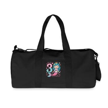 Mermaid 3rd Birthday 3 Years - Recycled Canvas Sports Bag by Stanley/Stella - black - Front