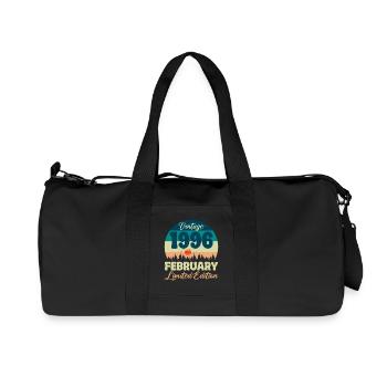 Birthday February 1996 Gift Vintage Limited - Recycled Canvas Sports Bag by Stanley/Stella - black - Front
