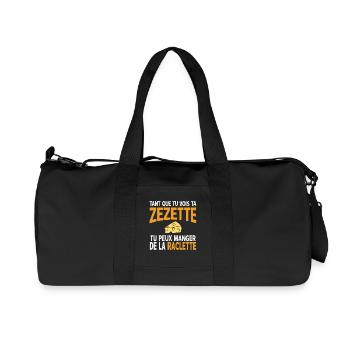 Raclette humor as long as you see your zezette - Recycled Canvas Sports Bag by Stanley/Stella - black - Front
