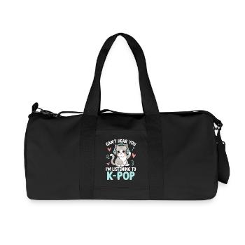 Cant Hear You In Listening To K Pop - Recycled Canvas Sports Bag by Stanley/Stella - black - Front