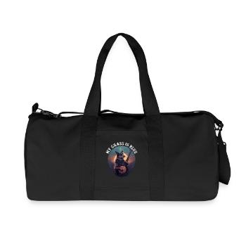 Banjo Playing Dog My Grass Is Blue - Recycled Canvas Sports Bag by Stanley/Stella - black - Front