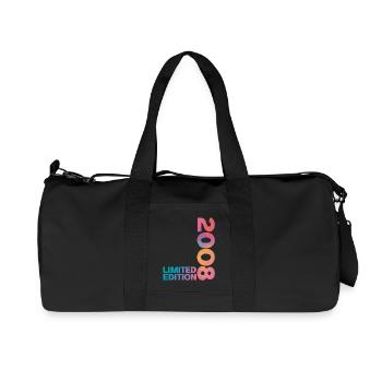 18 Year Old 18th Anniversary 2008 Vintage Retro Gift - Recycled Canvas Sports Bag by Stanley/Stella - black - Front