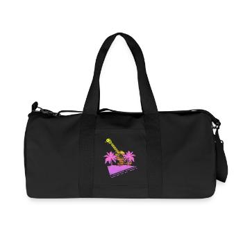 Hawaiian Ukulele Uke Retro 80s 90s - Recycled Canvas Sports Bag by Stanley/Stella - black - Front