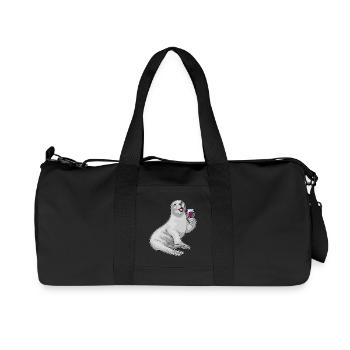 Seehund Rotwein - Recycelte Canvas-Sporttasche von Stanley/Stella - Schwarz - Vorne
