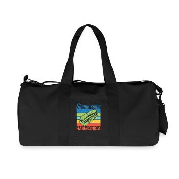 Funny Harmonica Player Gimme Some Harmonica - Recycelte Canvas-Sporttasche von Stanley/Stella - Schwarz - Vorne