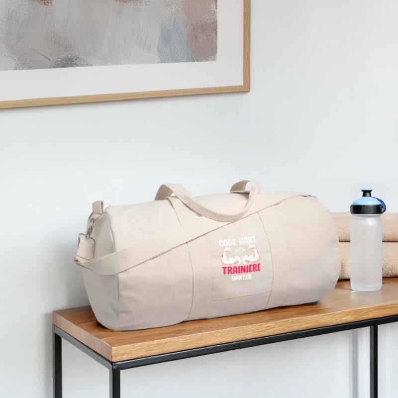 Coder CODE HARD TRAIN HARDER Funny Recycled Canvas Sports Bag by Stanley/Stella