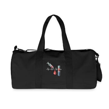 Blood Impression Art: Syringe and Test Tube - Recycled Canvas Sports Bag by Stanley/Stella - black - Front