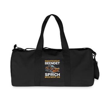 Service d’hiver SERVICE DE NUIT TERMINÉ Fun - Sac de sport en toile recyclée Stanley/Stella - noir - Devant