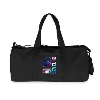 10. Geburtstag Junge Mädchen Teenager Level 10 - Recycelte Canvas-Sporttasche von Stanley/Stella - Schwarz - Vorne