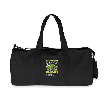 Education is important plants plant lovers - Recycled Canvas Sports Bag by Stanley/Stella - black - Front