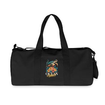 Sea Turtle Ocean Addict Design - Sac de sport en toile recyclée Stanley/Stella - noir - Devant