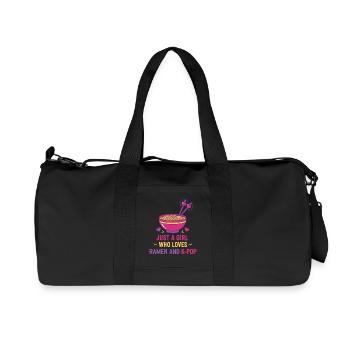 Just A Girl Who Loves Ramen And K-Pop Korean Music - Recycled Canvas Sports Bag by Stanley/Stella - black - Front