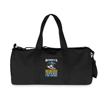 Traîneau LUGE ET VÉLO, C’EST POUR ÇA QUE JE SUIS LÀ - Sac de sport en toile recyclée Stanley/Stella - noir - Devant