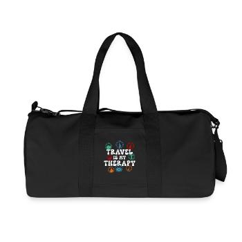 Tampon de passeport cadeau d’aventure de voyage dans le monde - Sac de sport en toile recyclée Stanley/Stella - noir - Devant