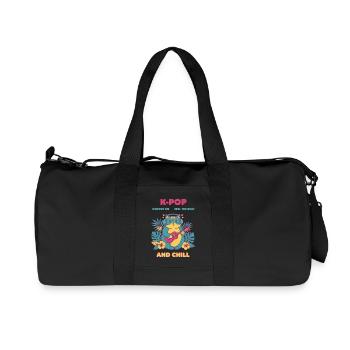 Groove K-POP sur Feel The Beat And Chill Cat - Sac de sport en toile recyclée Stanley/Stella - noir - Devant