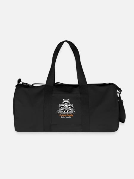 Famille de ratons laveurs mignons - Sac de sport en toile recyclée Stanley/Stella - noir