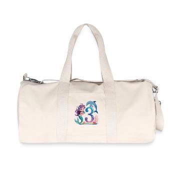 Mermaid 3rd Birthday 3 Years - Recycled Canvas Sports Bag by Stanley/Stella - natural - Front