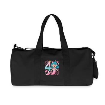 4e anniversaire de la sirène 4 ans - Sac de sport en toile recyclée Stanley/Stella - noir - Devant