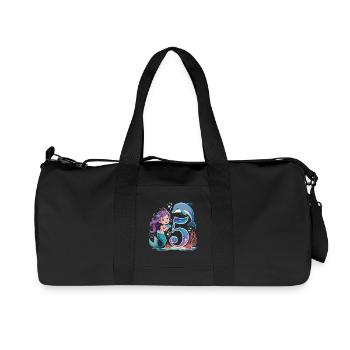 5e anniversaire de la Sirène 5 ans - Sac de sport en toile recyclée Stanley/Stella - noir - Devant