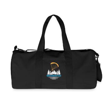 Paraglider WOLKENKRATZER LUSTIG - Recycelte Canvas-Sporttasche von Stanley/Stella - Schwarz - Vorne