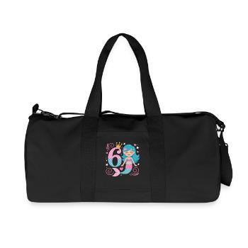 Mermaid 6th Birthday 6 Years - Recycled Canvas Sports Bag by Stanley/Stella - black - Front