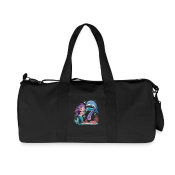 Mermaid 7th Birthday 7 Years - Recycled Canvas Sports Bag by Stanley/Stella - black - Front