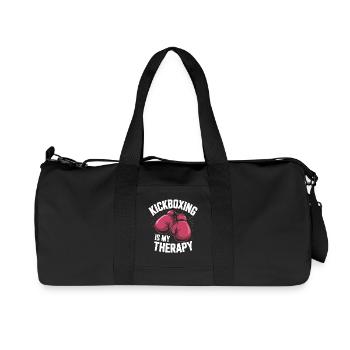 Kickboxing Therapy Motif Boxing Gloves - Recycled Canvas Sports Bag by Stanley/Stella - black - Front