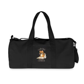 Ich date nur fiktionale Charaktere – Lesekatze mit - Recycelte Canvas-Sporttasche von Stanley/Stella - Schwarz - Vorne