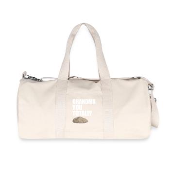 Grannysaur Funny Pink Dinosaur Grandma Art - Recycled Canvas Sports Bag by Stanley/Stella - natural - Front