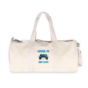 14. Geburtstag Gamer Shirt Level 14 freigeschaltet - Recycelte Canvas-Sporttasche von Stanley/Stella - Naturweiß - Vorne