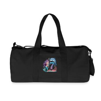 Mermaid 7th Birthday 7 Years - Recycled Canvas Sports Bag by Stanley/Stella - black - Front