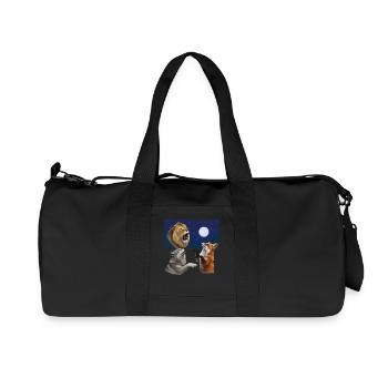 Loup, renard et lion hurlent aux animaux de la lune - Sac de sport en toile recyclée Stanley/Stella - noir - Devant