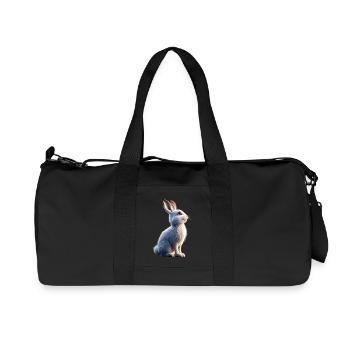 Mountain Rabbit Arctic Hare Albino Rabbit White Rabbit - Recycled Canvas Sports Bag by Stanley/Stella - black - Front
