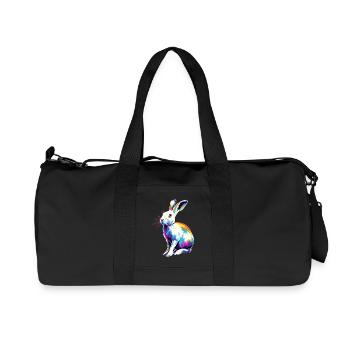 Mountain Rabbit Arctic Hare Albino Rabbit White Rabbit - Recycled Canvas Sports Bag by Stanley/Stella - black - Front