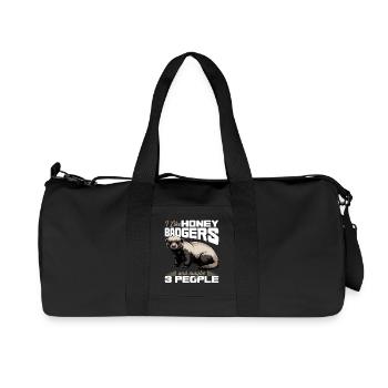 Funny Honey Badger - Recycelte Canvas-Sporttasche von Stanley/Stella - Schwarz - Vorne