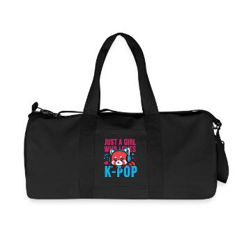 Just A Girl Who Loves K-Pop Korean Music Kpop Fans - Recycled Canvas Sports Bag by Stanley/Stella - black - Front