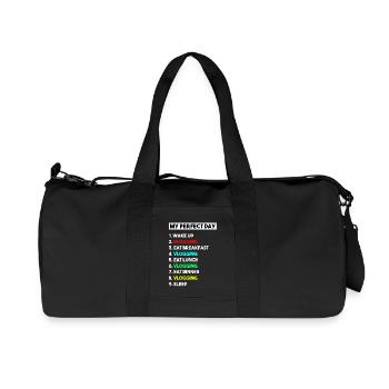 My Perfect Day Vlogging Schedule Creator Art - Recycled Canvas Sports Bag by Stanley/Stella - black - Front