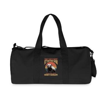 Funny Honey Badger - Recycelte Canvas-Sporttasche von Stanley/Stella - Schwarz - Vorne